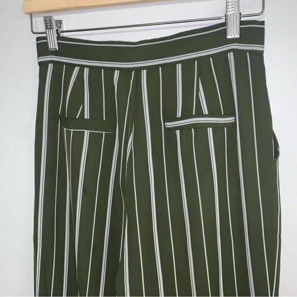 emory park Trousers Size Small Striped Green White Wide Leg Pants Lined NWOT - Picture 6 of 10